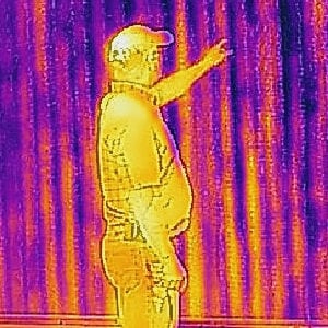 Heat sensor image of a person 
