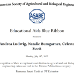 2022 ASABE Educational Aids Blue Ribbon Award for TN Smart Yards website